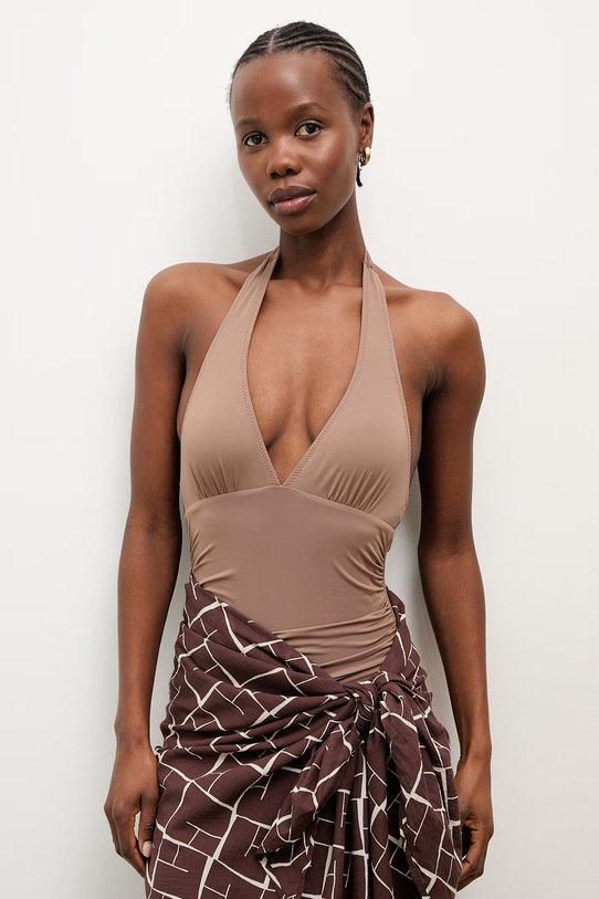 Answear.LAB jednoczęściowy strój kąpielowy brązowy WS26-KSD013