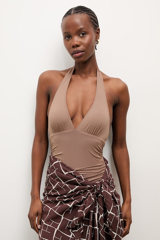 Answear.LAB jednoczęściowy strój kąpielowy brązowy WS26-KSD013