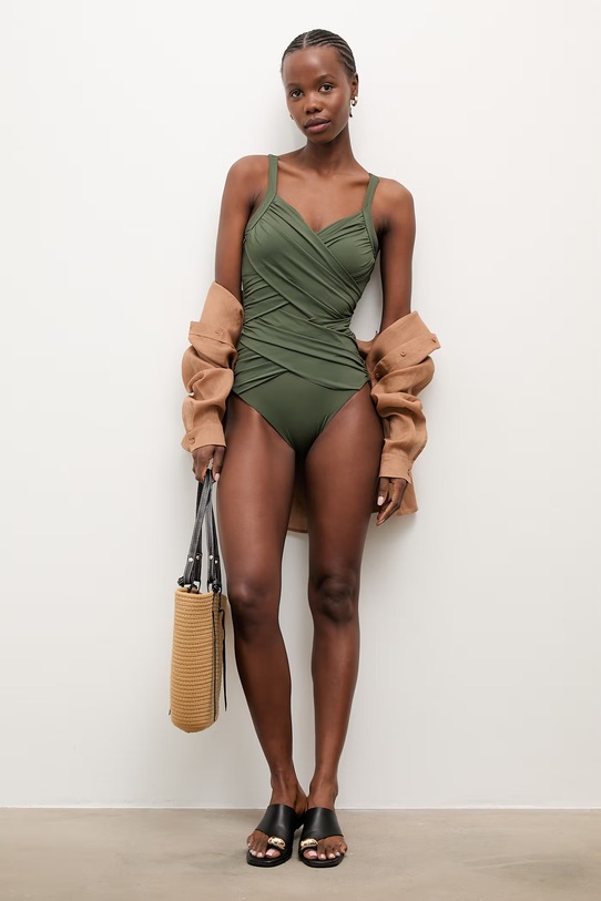 Answear.LAB strój kąpielowy jednoczęściowy damski WS26-KSD015 zielony WS26