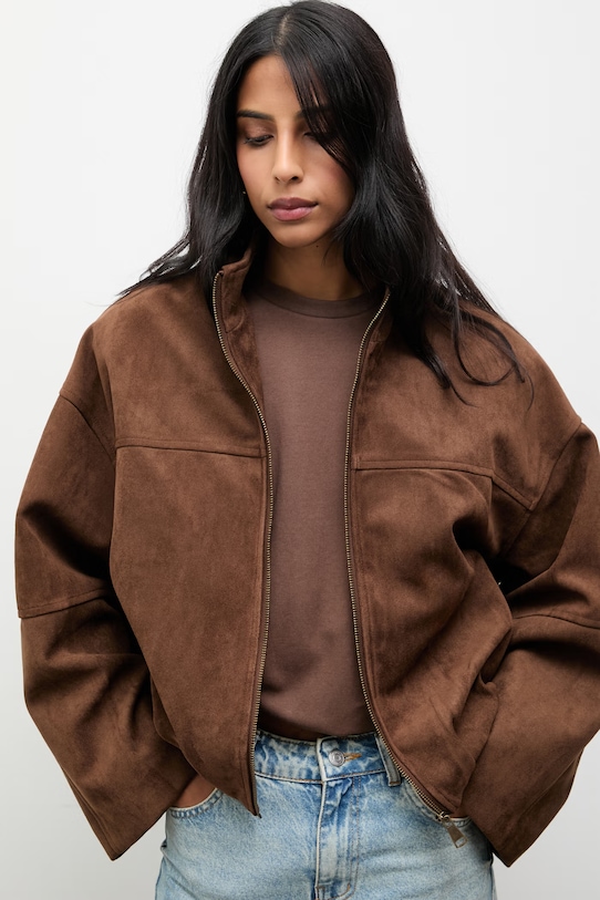 Answear.LAB kurtka bez kaptura brązowy 23468.fak