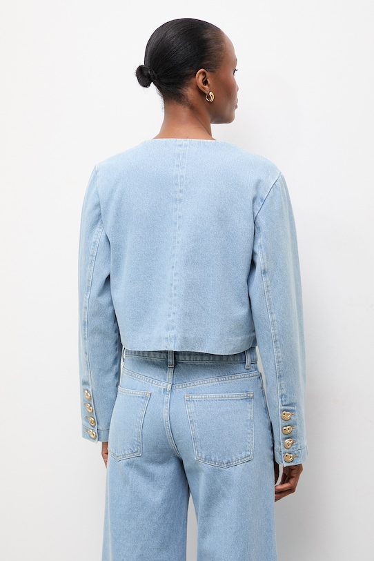 Odzież Answear.LAB kurtka damska jeansowa WS26-KUD010 niebieski