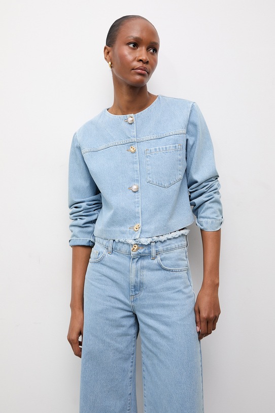 Answear.LAB kurtka damska jeansowa niebieski WS26-KUD010