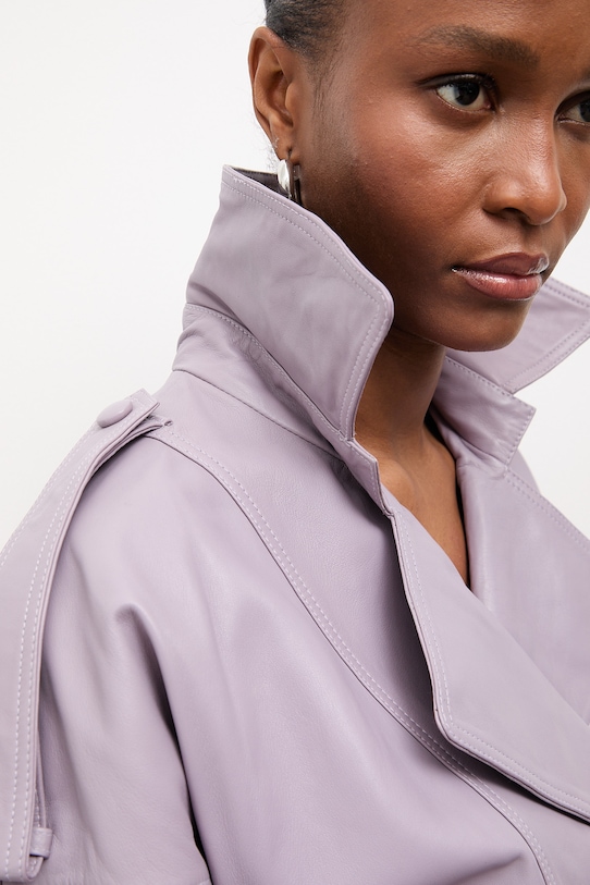 Answear.LAB kurtka damska skórzana CHARLOTTE z kolekcji Unscripted WS26-KUD012 fioletowy