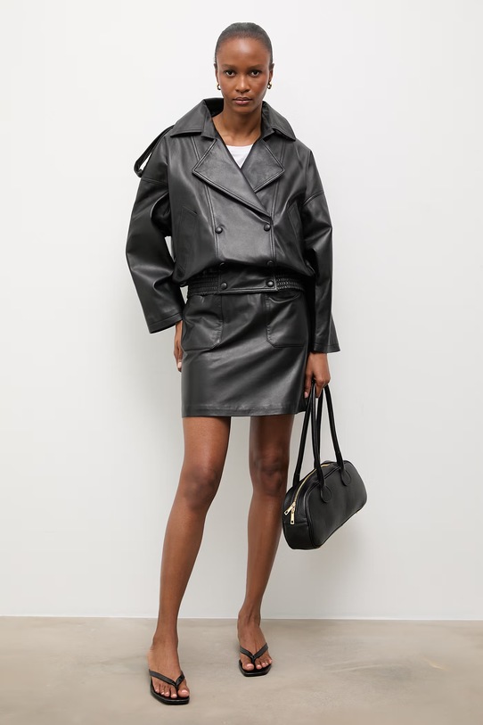 Answear.LAB kurtka damska skórzana CHARLOTTE z kolekcji Unscripted WS26-KUD012 czarny WS26