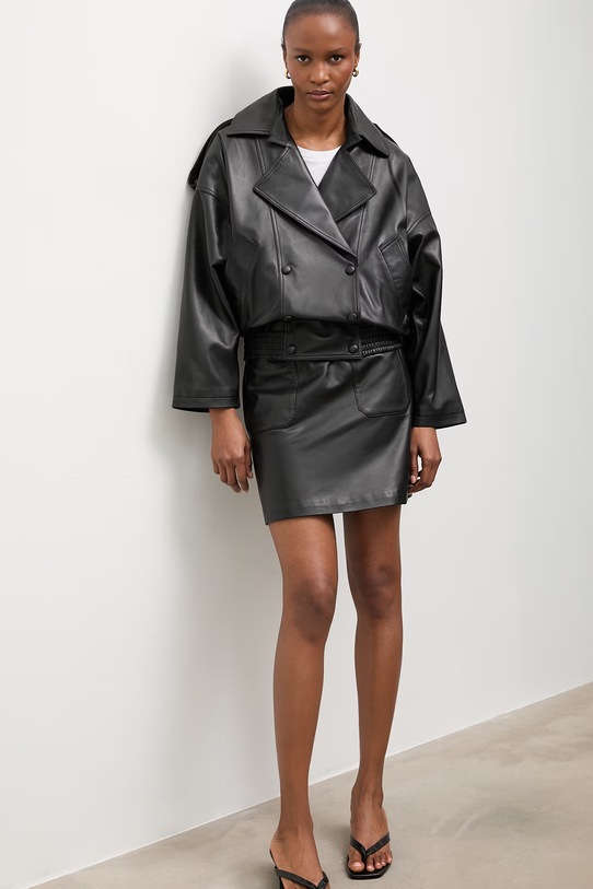 Answear.LAB kurtka damska skórzana CHARLOTTE z kolekcji Unscripted czarny WS26-KUD012