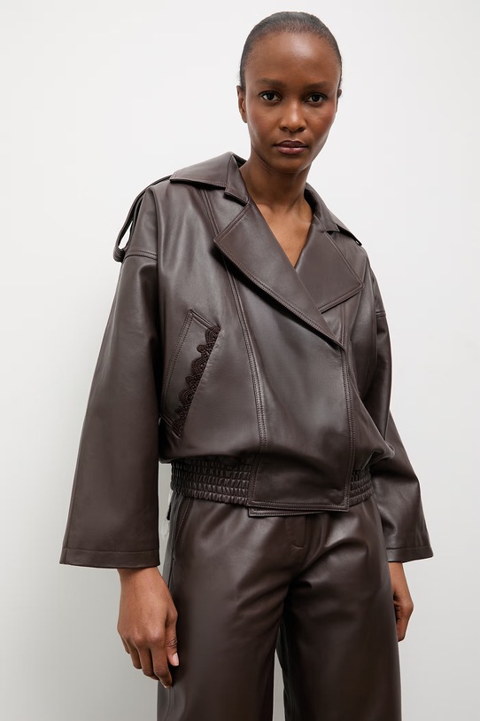Answear.LAB kurtka damska skórzana LOTTIE z kolekcji Unscripted brązowy WS26-KUD013