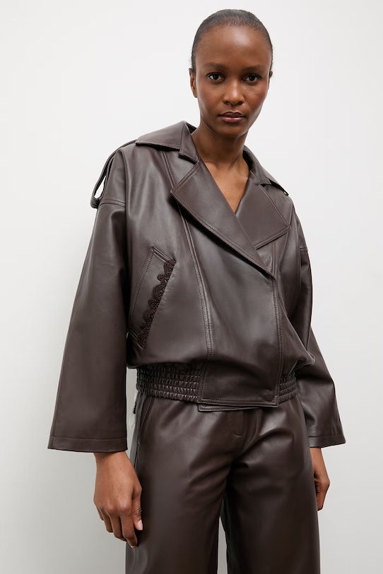 Answear.LAB kurtka damska skórzana LOTTIE z kolekcji Unscripted brązowy WS26-KUD013