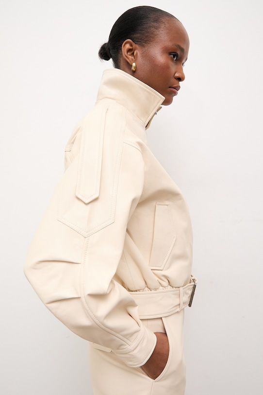 Answear.LAB ramoneska damska skórzana YARA z kolekcji Unscripted beżowy WS26-KUD014