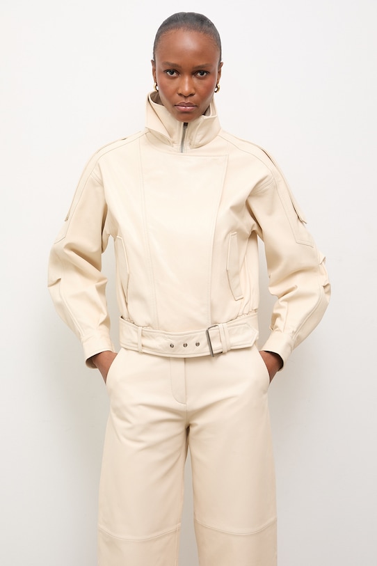 Answear.LAB ramoneska damska skórzana YARA z kolekcji Unscripted beżowy WS26-KUD014