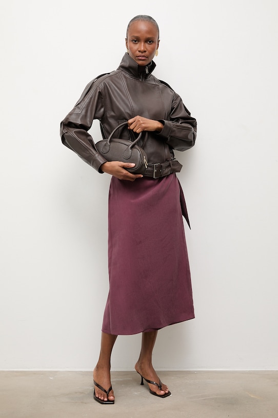 Answear.LAB ramoneska damska skórzana YARA z kolekcji Unscripted WS26-KUD014 brązowy WS26