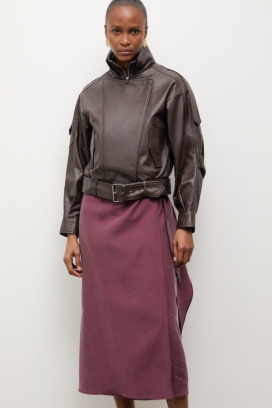 Answear.LAB ramoneska damska skórzana YARA z kolekcji Unscripted brązowy WS26-KUD014