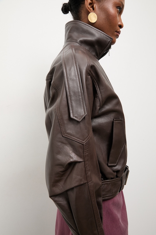 Answear.LAB ramoneska damska skórzana YARA z kolekcji Unscripted WS26-KUD014 brązowy