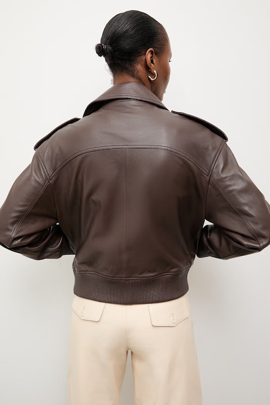 Odzież Answear.LAB ramoneska damska skórzana z kolekcji Unscripted WS26-KUD015 brązowy