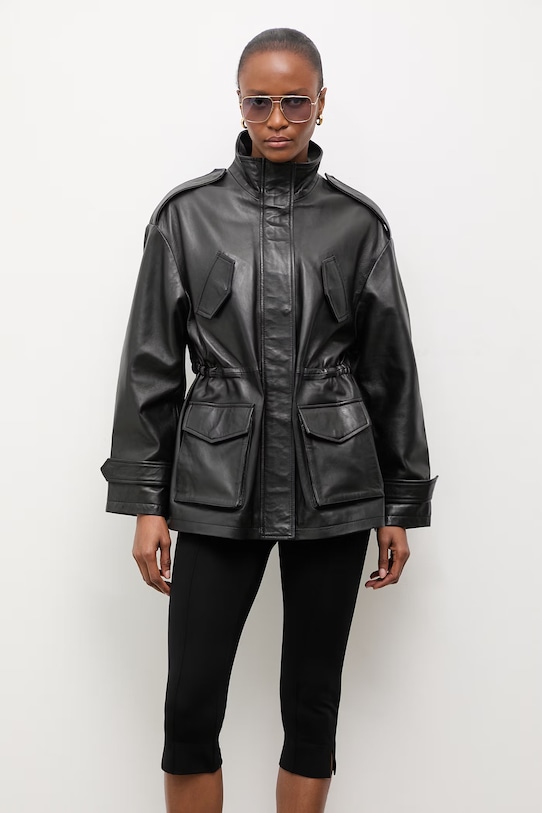 Answear.LAB kurtka damska skórzana ZEYA z kolekcji Unscripted czarny WS26-KUD016