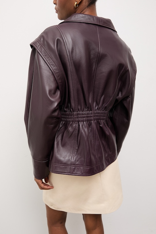 Odzież Answear.LAB kurtka skórzana NOOR z kolekcji Unscripted WS26-KUD017 bordowy