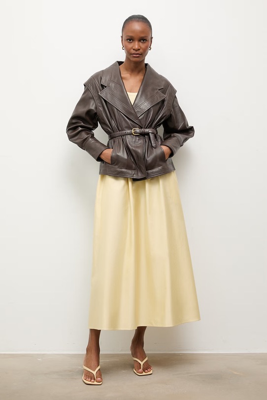 Answear.LAB kurtka skórzana NOOR z kolekcji Unscripted WS26-KUD017 brązowy WS26