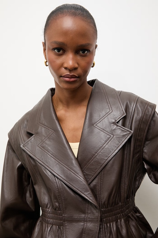 Answear.LAB kurtka skórzana NOOR z kolekcji Unscripted WS26-KUD017 brązowy