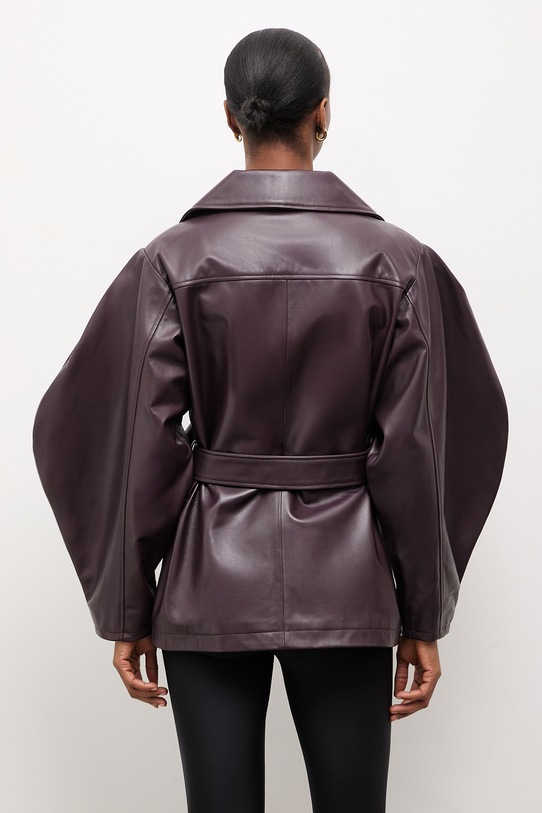 Odzież Answear.LAB kurtka skórzana LANI z kolekcji Unscripted WS26-KUD020 bordowy