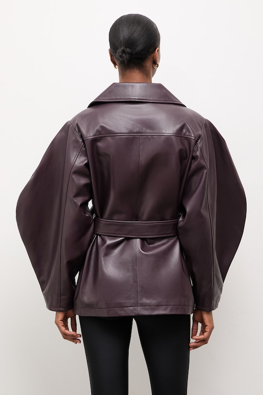 Odzież Answear.LAB kurtka skórzana LANI z kolekcji Unscripted WS26-KUD020 bordowy