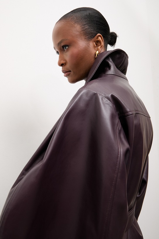Answear.LAB kurtka skórzana LANI z kolekcji Unscripted WS26-KUD020 bordowy