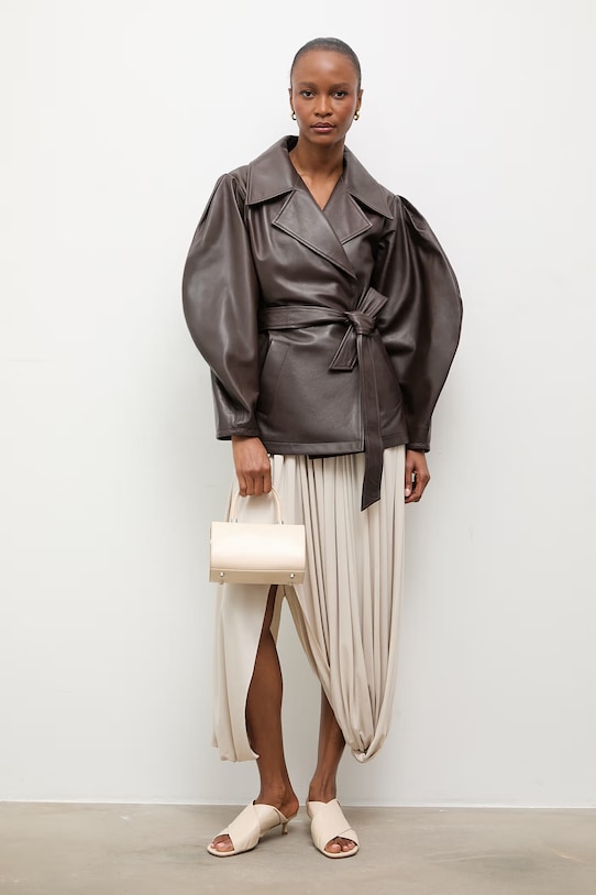 Answear.LAB kurtka skórzana LANI z kolekcji Unscripted WS26-KUD020 brązowy WS26