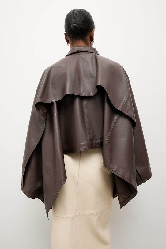 Odzież Answear.LAB kurtka damska skórzana VEXA WS26-KUD021 brązowy