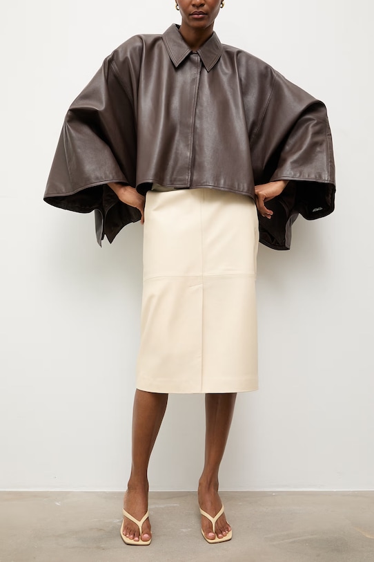 Answear.LAB kurtka damska skórzana VEXA brązowy WS26-KUD021