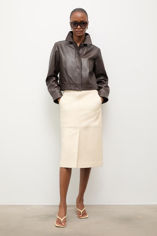 Answear.LAB kurtka damska skórzana LUMA WS26-KUD022 brązowy WS26