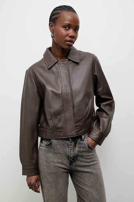 Odjeća Answear.LAB jakna za žene od kože iz kolekcije Unscripted LUMA LUMA smeđa