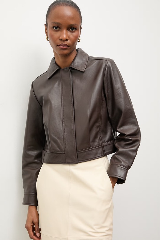Answear.LAB kurtka damska skórzana LUMA brązowy WS26-KUD022