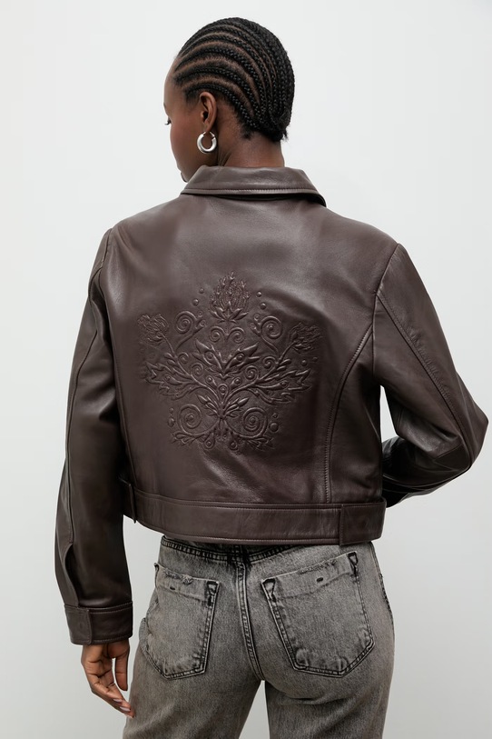 Answear.LAB kurtka damska skórzana LUMA brązowy LUMA