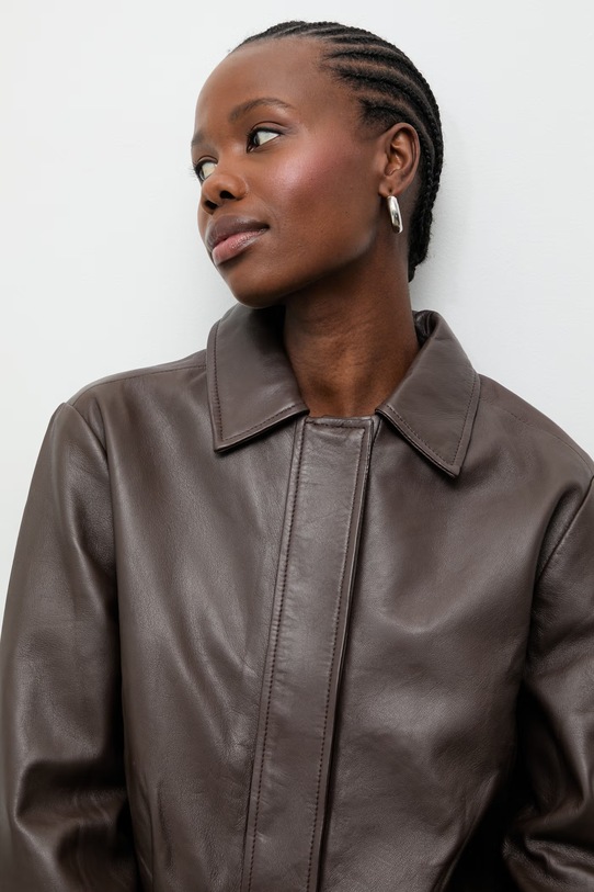 Answear.LAB kurtka damska skórzana LUMA LUMA brązowy