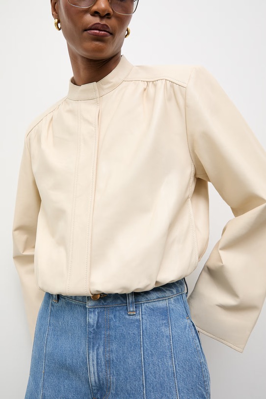 Answear.LAB kurtka damska skórzana MEMO z kolekcji Unscripted beżowy WS26-KUD023