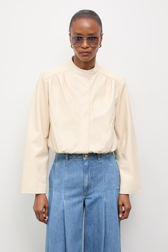 Answear.LAB kurtka damska skórzana MEMO z kolekcji Unscripted WS26-KUD023 beżowy