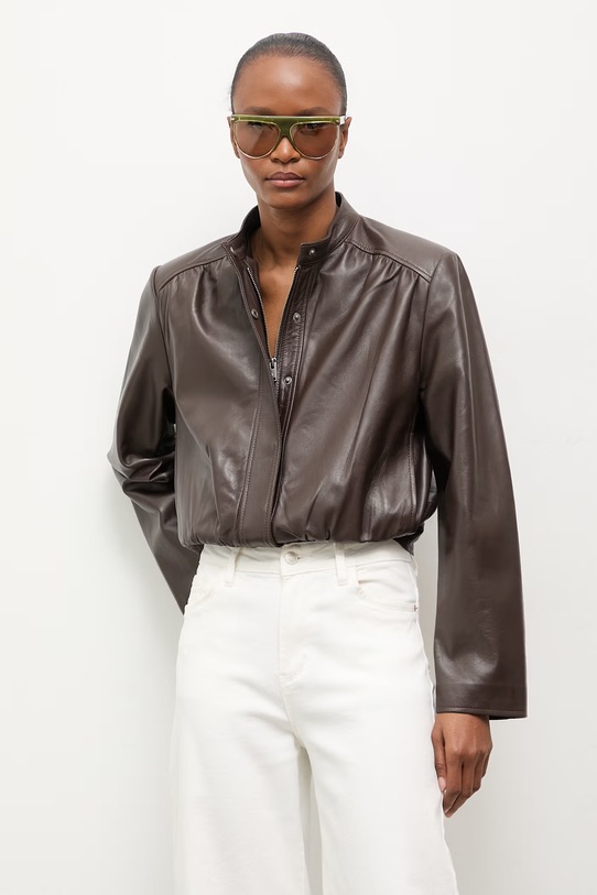 Answear.LAB kurtka damska skórzana MEMO z kolekcji Unscripted WS26-KUD023 brązowy WS26