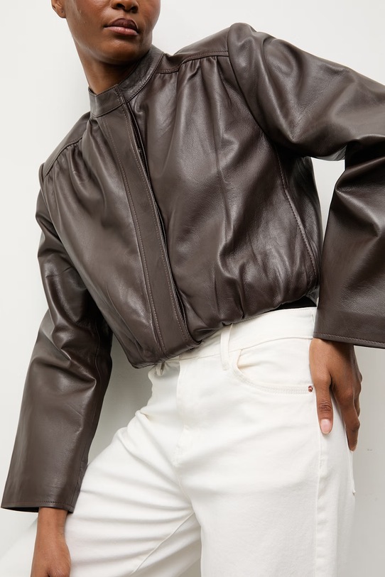 Answear.LAB kurtka damska skórzana MEMO z kolekcji Unscripted brązowy WS26-KUD023