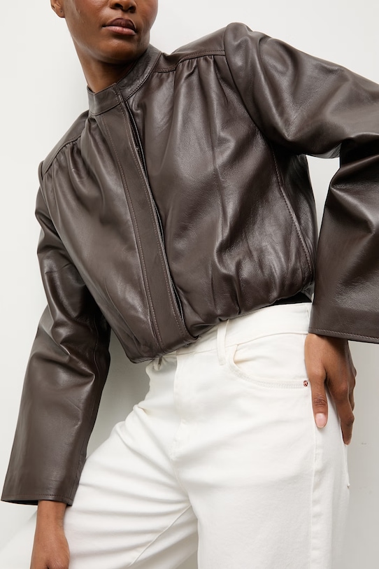 Answear.LAB kurtka damska skórzana MEMO z kolekcji Unscripted brązowy WS26-KUD023