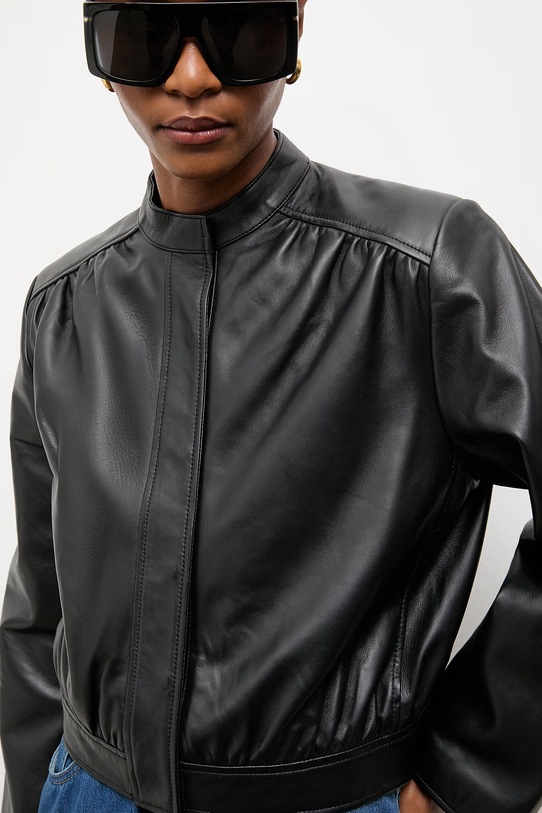 Answear.LAB kurtka damska skórzana MEMO z kolekcji Unscripted czarny WS26-KUD023