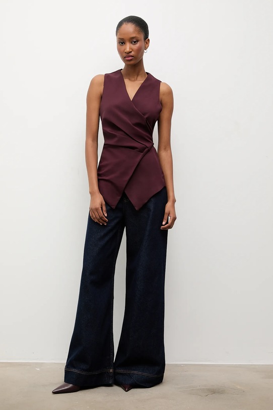 Answear.LAB kamizelka 120684.tok bordowy WS26