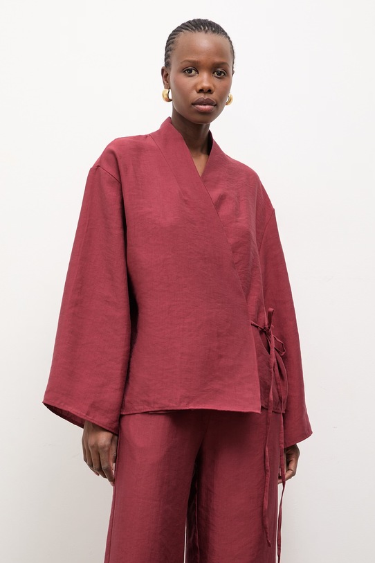 Answear.LAB marynarka damska z lyocellem czerwony WS26-KZD006