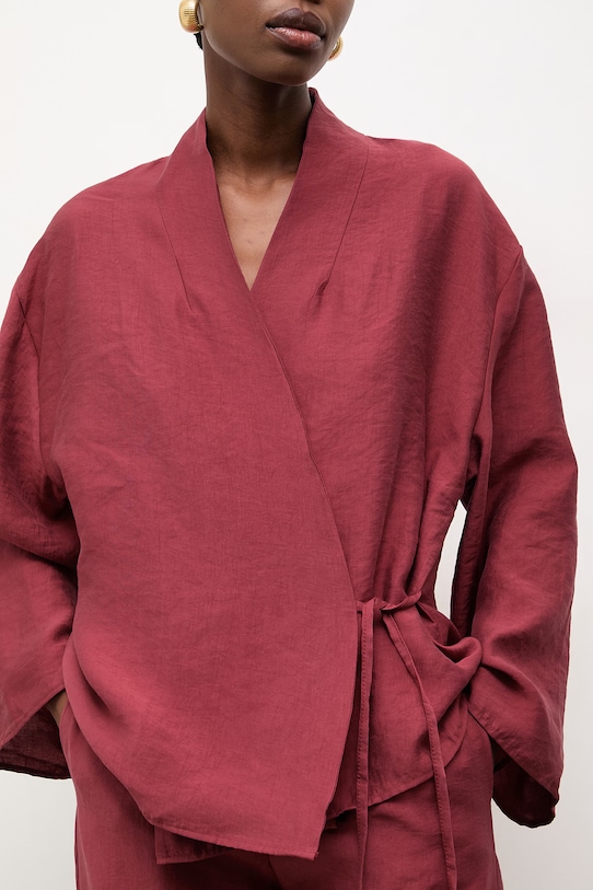 Answear.LAB marynarka damska z lyocellem WS26-KZD006 czerwony