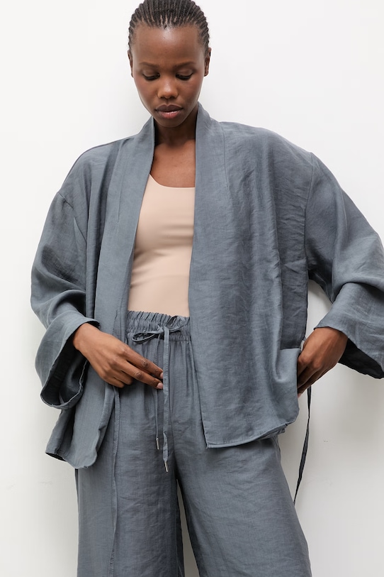 Answear.LAB marynarka damska z lyocellem tkanina niebieski WS26-KZD006