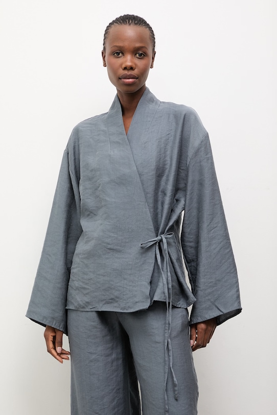 Answear.LAB marynarka damska z lyocellem niebieski WS26-KZD006