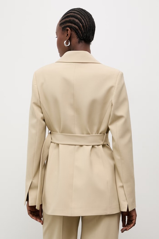Odzież Answear.LAB marynarka garniturowa damska z wiskozą CK0890 beżowy