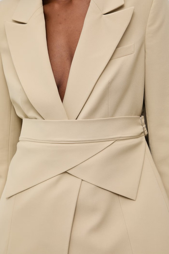 Answear.LAB marynarka garniturowa damska z wiskozą CK0890 beżowy