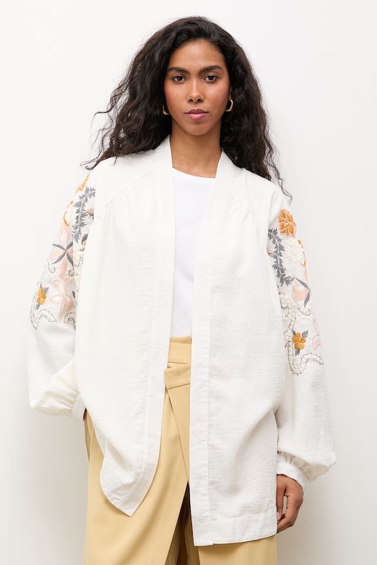 Answear.LAB koszula non-iron damska bawełniana beżowy WS26-KZD008