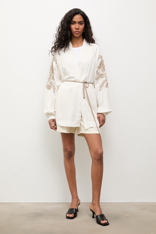 Answear.LAB marynarka damska z wiskozy WS26-KZD010 beżowy WS26