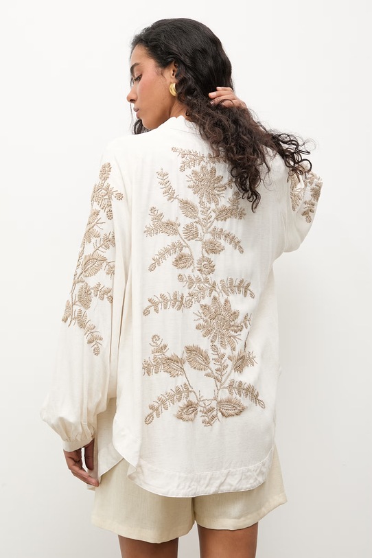 Odzież Answear.LAB marynarka damska z wiskozy WS26-KZD010 beżowy