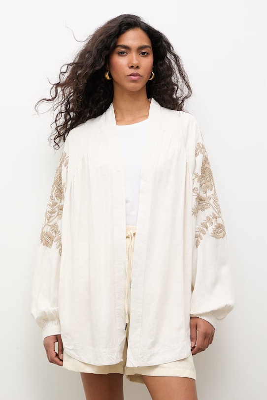 Answear.LAB marynarka damska z wiskozy WS26-KZD010 beżowy