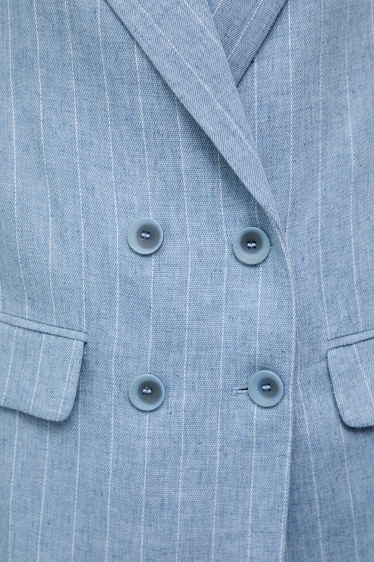 Answear.LAB marynarka dwurzędowa damska z dodatkiem lnu m.08611.hak niebieski